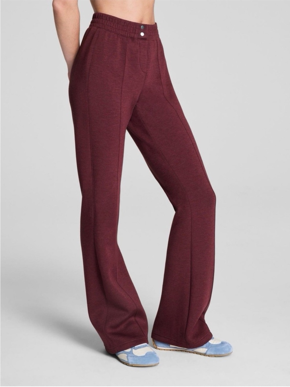 NEW SPANX Air Essentials Brushed Flare Pants Cassis Heather XL